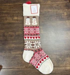 Pottery Barn Kids Snowman Classic Fair Isle Christmas Stocking Mono. Fixed Price $59.00.