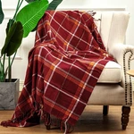 Lalifit Super Soft Vintage Plaid Fluffy Throw Blanket - 50" X 67", Red. Fixed Price $31.99.