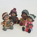 Christmas Girls Figurine Set Lot 4 Winter Holiday Tree Snowman African American. Fixed Price $29.66.