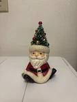 5" Bethany Lowe Seated Bottle Brush Tree Head Santa Figure Retro Christmas Decor. Fixed Price $28.00.
