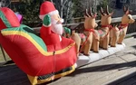 Home Accents Holiday 12' Led Santa's Sleigh Scene Reindeer Airblown Inflatable. Fixed Price $47.59.