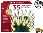 Clear Warm White Christmas Lights - 6.3 Ft. String Of 35 Incandescent Mini B. Fixed Price $14.99.