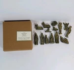 Pottery Barn 14 Piece Zinc & Brass Plated Mini Nativity Set No. 8307 Christmas. Fixed Price $27.99.