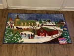 Christmas Nicholas Square Accent Rug 23 X36 Winter Scene Skid Resistant. Fixed Price $24.99.