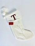 Large Beautiful Cream/off White Monogram Red Letter Christmas Stocking 20" Nwt. Fixed Price $14.93.