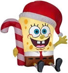 Gemmy Christmas Airblown Inflatable Spongebob W/candy Cane Nickelodeon, 3 Ft Tal. Fixed Price $45.99.
