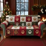 Paw Dog Quilted Sofa Cover Winter Decor Christmas Farmhouse Holiday Protector. Fixed Price $59.39.