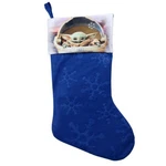 Baby Yoda Dome Image On 16" Blue Felt Christmas Stocking Ruz. Fixed Price $9.99.