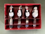 Set Of 4 Nicholas Square Jolly Friends Christmas Spreaders Snowman Penguins. Fixed Price $10.00.