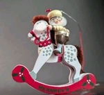 Kurt Adler Hersheys Chocolate Rockinh Horse Elf Ornament Wood Christmas Vtg. Fixed Price $14.00.