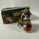 Merck Family Old World Christmas Holiday Kitten Ornament Glitter Glass 2008. Fixed Price $14.99.