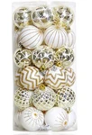 30PCS Christmas Balls ORNAMENTS,60MM Gold&white Painted Shatterproof Festive .... Fixed Price $31.82.