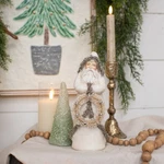 Ragon House Vintage Look Belsnickle Santa Antique White W/ Silver & Wreath. Fixed Price $55.00.