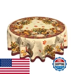 Mutakin Rustic Fall Turkey Tablecloth Thanksgiving Round Cover Washable. Fixed Price $36.19.