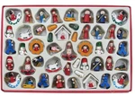 48 Kurt Adler Miniature Wooden Christmas Tree Ornaments Santa World New. Fixed Price $19.99.