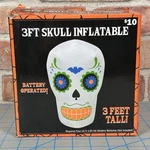 3 Ft. Colorful Sugar Skull Halloween Inflatable Day Of The Dead Battery Operated. Fixed Price $12.99.