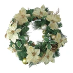 Northlight 24" Gold Poinsettia Pine Cone Ball Artificial Christmas Wreath. Fixed Price $83.15.