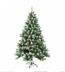 Aleko 7.5 Ft Snow Flocked Artificial Christmas Fir Tree W/ Pine Cones. Fixed Price $62.40.