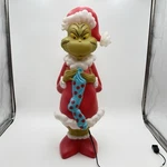 Gemmy Grinch Santa Blow Mold Ft Light Up Christmas Decoration 4982032. Fixed Price $79.95.