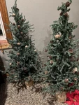 Vickerman Christmas Tree Set Of 2 Carmel With Pinecones. Fixed Price $15.00.