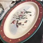 Royal Seasons Snowman Serving Platter Oval Stoneware Holiday Christmas B88. Fixed Price $22.00.