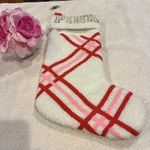 Victorias Secret Pink Christmas Stocking Sherpa White Red New. Fixed Price $16.99.