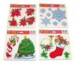 Christmas Mini Window Color Clings Vinyl 4 Sheets Snowflake Poinsettia Tree 3". Fixed Price $6.99.