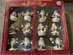 Grandeur Noel 12PC Ceramic Luster Ornament Set Santa Claus Tree/table Decoration. Fixed Price $40.00.
