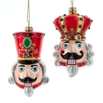 Kurt Adler Glass Nutcracker & King Head Ornaments Set Of 2. Fixed Price $31.50.