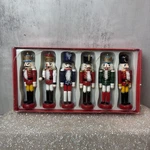 Vtg Kurt S.adler Christmas Wooden Nutcracker Ornament Set Of 6 Boxed. Fixed Price $19.00.