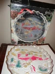 Christmas Studios Crystal Clear 1992 "winter Estates" Japan Round 14" Platter. Fixed Price $24.99.
