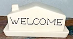 Boston Warehouse Lidded Butter Dish, Welcome. Fixed Price $5.50.