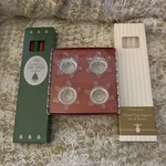 Williams Sonoma Clear Snowflake Taper Holders & 24 Candles New. Fixed Price $15.00.