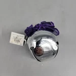 Nwt Pottery Barn Jingle Bell Silver Purple Ornament 3". Fixed Price $11.99.