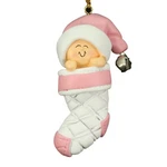 Baby's First Christmas Pink Girl Stocking Tree Ornament. Fixed Price $25.58.
