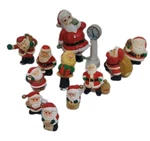Lot Of (11) Santas Small Figurines Plastic Ceramic Christmas Decor Claus. Fixed Price $14.99.