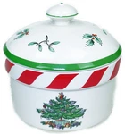 Spode Christmas Tree Dip Set Candy Dish Trinket Box Ramekin Sugar Bowl Covered. Fixed Price $19.99.