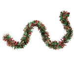 Northlight 50' Red Green Wide Cut Christmas Tinsel Garland - Unlit. Fixed Price $19.49.