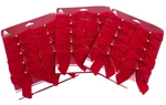 Enchanted Forest 30 Dark Red Flocked Bows Christmas Decor Gold Ties 1/4". Fixed Price $20.00.