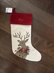 New Pottery Barn Crewel Icon Deer Stag Embroidered Christmas Stocking Mono Levi. Fixed Price $32.50.