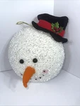 Snowman Head With Black Hat And Holly Tree Topper Christmas Decoration Foam. Fixed Price $17.95.