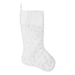 Vickerman 21" Fabric Quilt Stitch Jewel Christmas Stocking Ivory. Fixed Price $29.98.