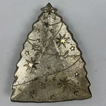 Hallmark Christmas Tree Dish Tray Plate Silver Metal Joy Hope Love Stars Holiday. Fixed Price $18.00.