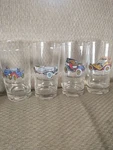Antique Car Set Of 4 Highball Tumbler Barware Beverage Glasses, New In Box. Fixed Price $35.00.