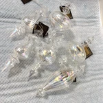 Beautiful Set Hand Blown Clear Iridescent Glass Ornaments Hobby Lobby 2006 & 7. Fixed Price $34.02.