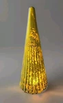 Crate&barrel 18 Inch Olive Mercury Glass Christmas Tree Ribbed Fluted Lighted. Fixed Price $75.00.