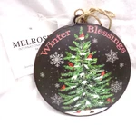 Melrose Large Disc 6" Christmas Ornament #58876 Winter Blessings New Old Stock. Fixed Price $19.99.