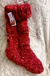 New Place & Time Red Chunky Knit Christmas Holiday Stocking Decor Large. Fixed Price $16.45.