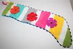 Old Navy Striped Fleece Christmas Stocking Embellished With Flowers 2 Ft. Long. Fixed Price $17.50.