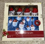 Gemmy Blow Mold Christmas Snowman String Light Set Of 10 Musical Dancing 2011. Fixed Price $29.00.